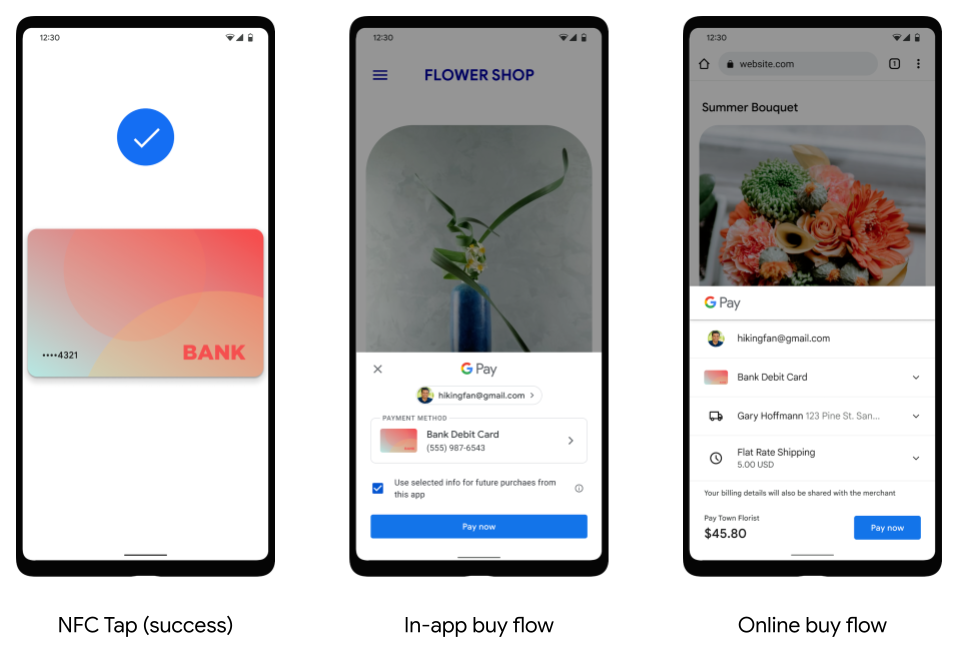 Making NFC transactions with Google Pay on smart phones
