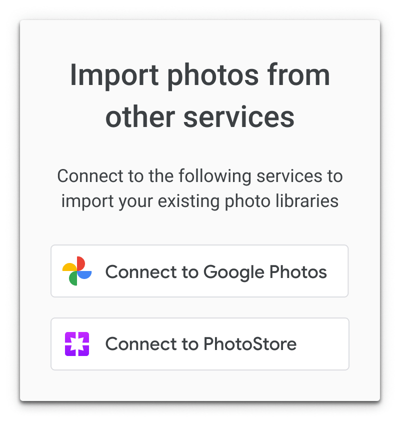 Screenshot of notice guideline for Google Photos