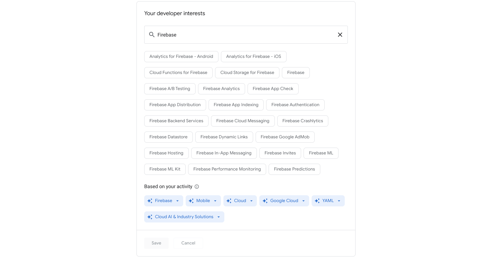 Firebase search