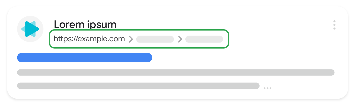 wie das sichtbare URL-Element in den Suchergebnissen auf Computern aussieht