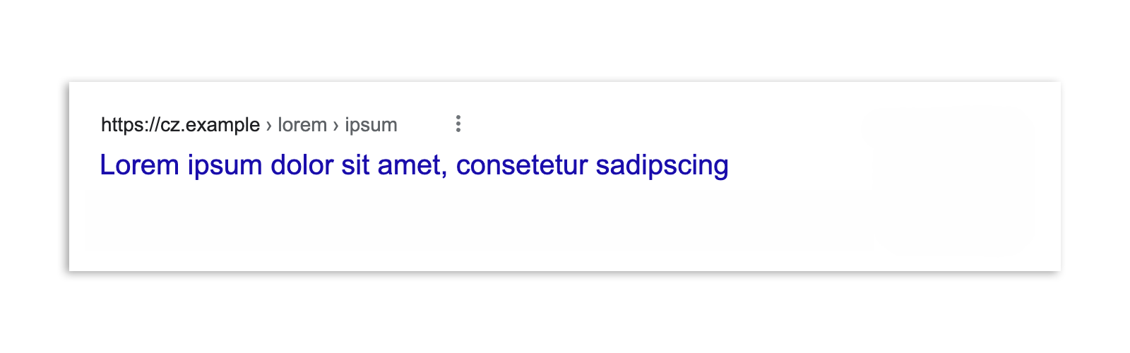 Ein Google-Suchergebnis in Tschechien nach der Verabschiedung des Gesetzes. Das Ergebnis umfasst nur die Schlagzeile des Artikels und die URL.