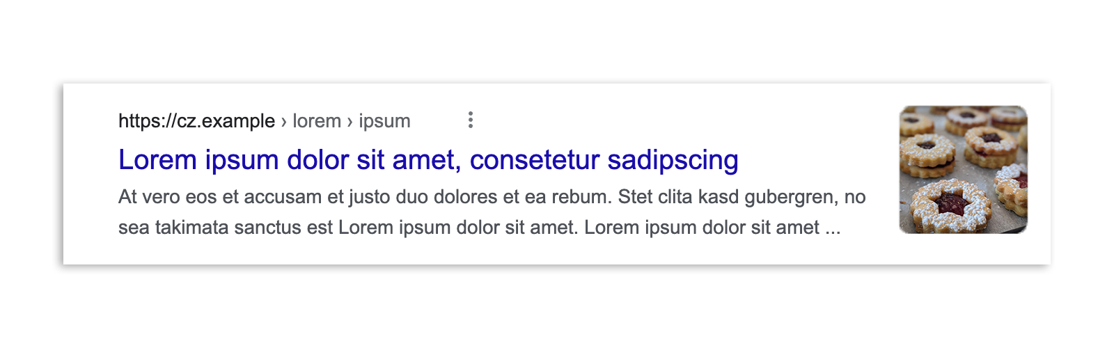 Ein Google-Suchergebnis in Tschechien vor der Verabschiedung des Gesetzes. Das Ergebnis umfasst ein Snippet des Artikels, eine Bildvorschau, die Schlagzeile und die URL.