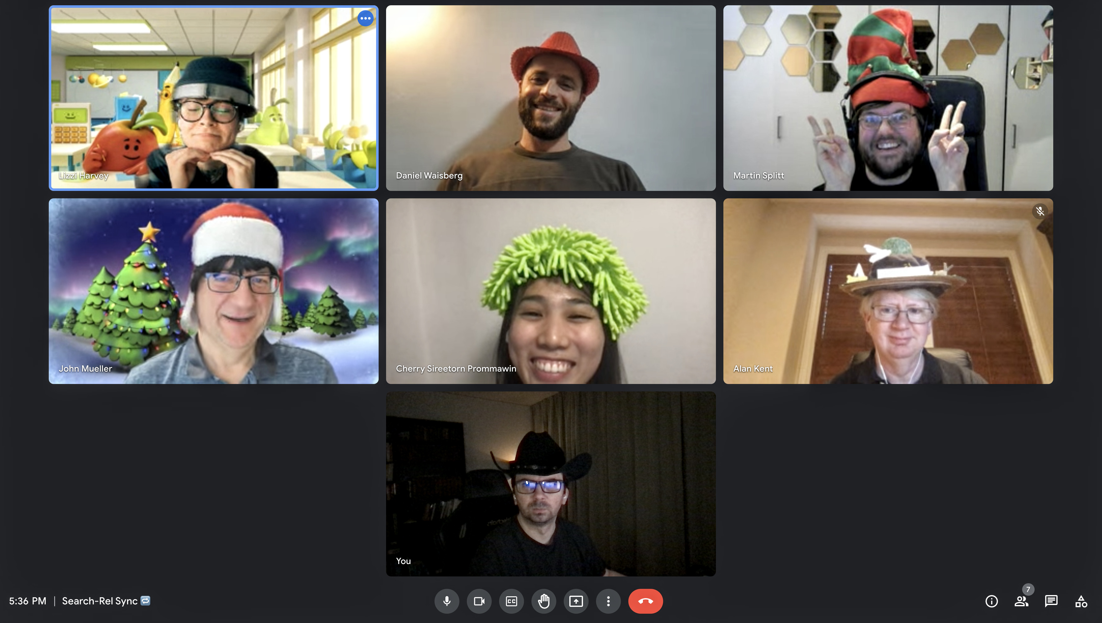The search relations team in a video meeting