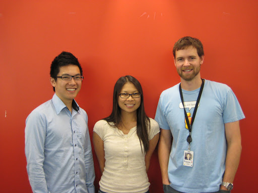 Group photo of three Google guides in Mountain View