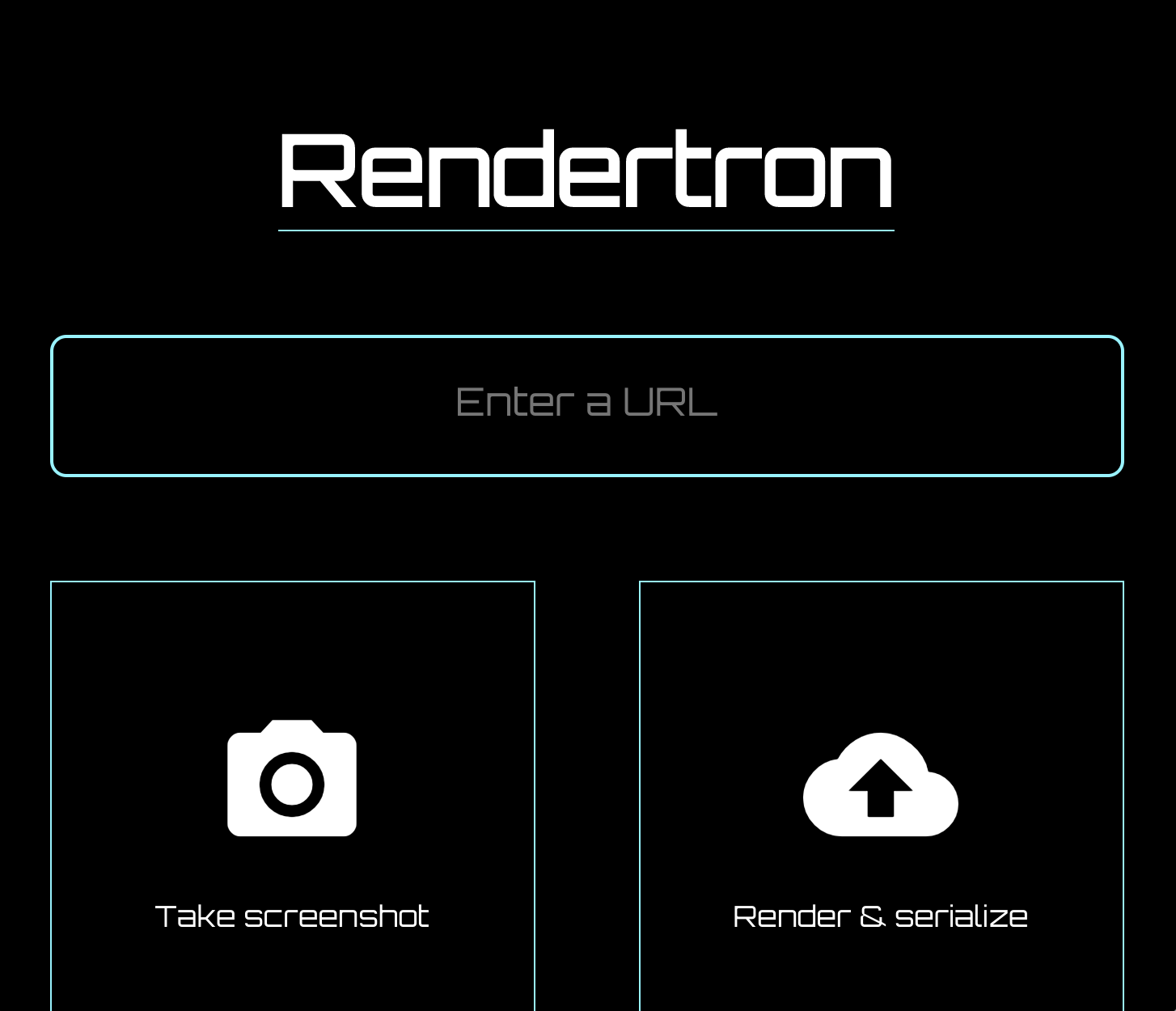 Benutzeroberfläche von Rendertron nach der Bereitstellung auf der Google Cloud Platform