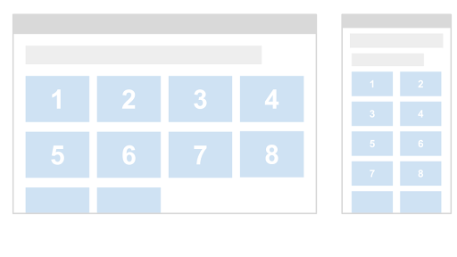 version classique avec des vignettes de qualité standard et version mobile avec des vignettes extrêmement petites