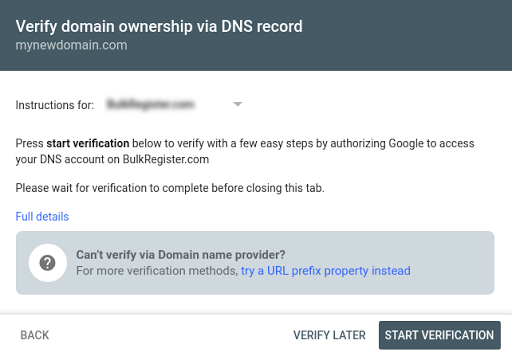 ขั้นตอนการยืนยัน DNS อัตโนมัติ