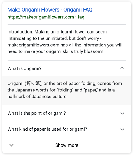 Google 搜索中显示 FAQ