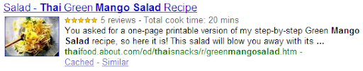 Example Google rich result for recipes