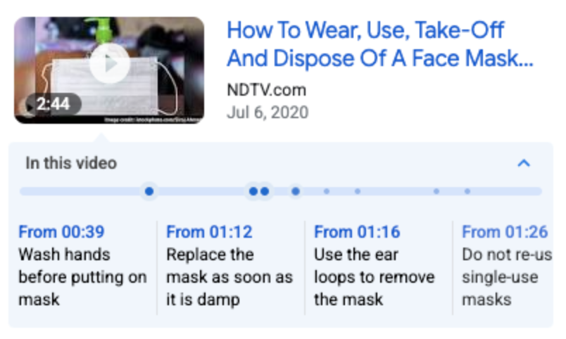 Google Search में, वीडियो के खास पलों को दिखाने की सुविधा