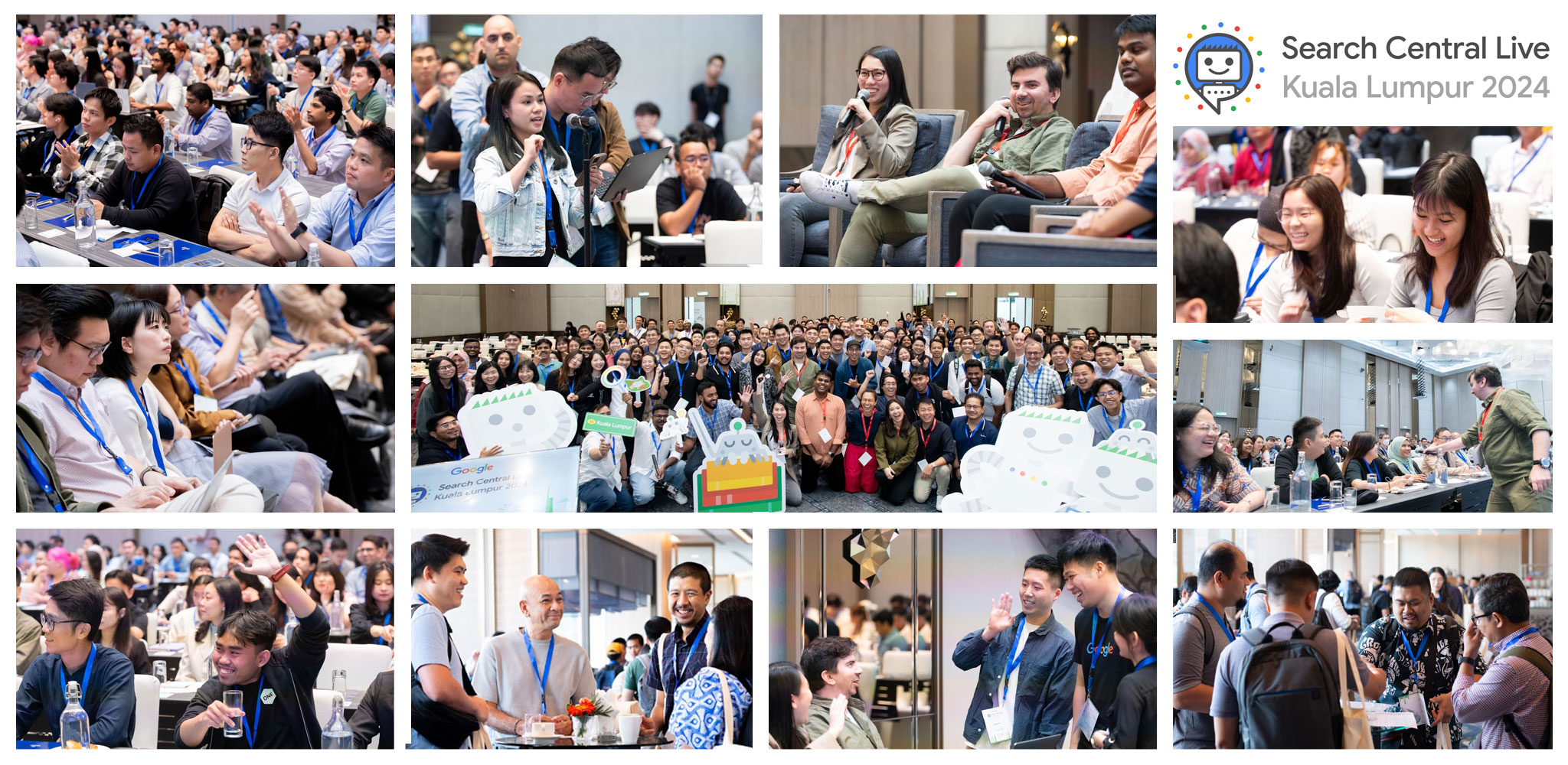 colagem de fotos dos participantes do evento Search Central Live 2024 em Kuala Lumpur