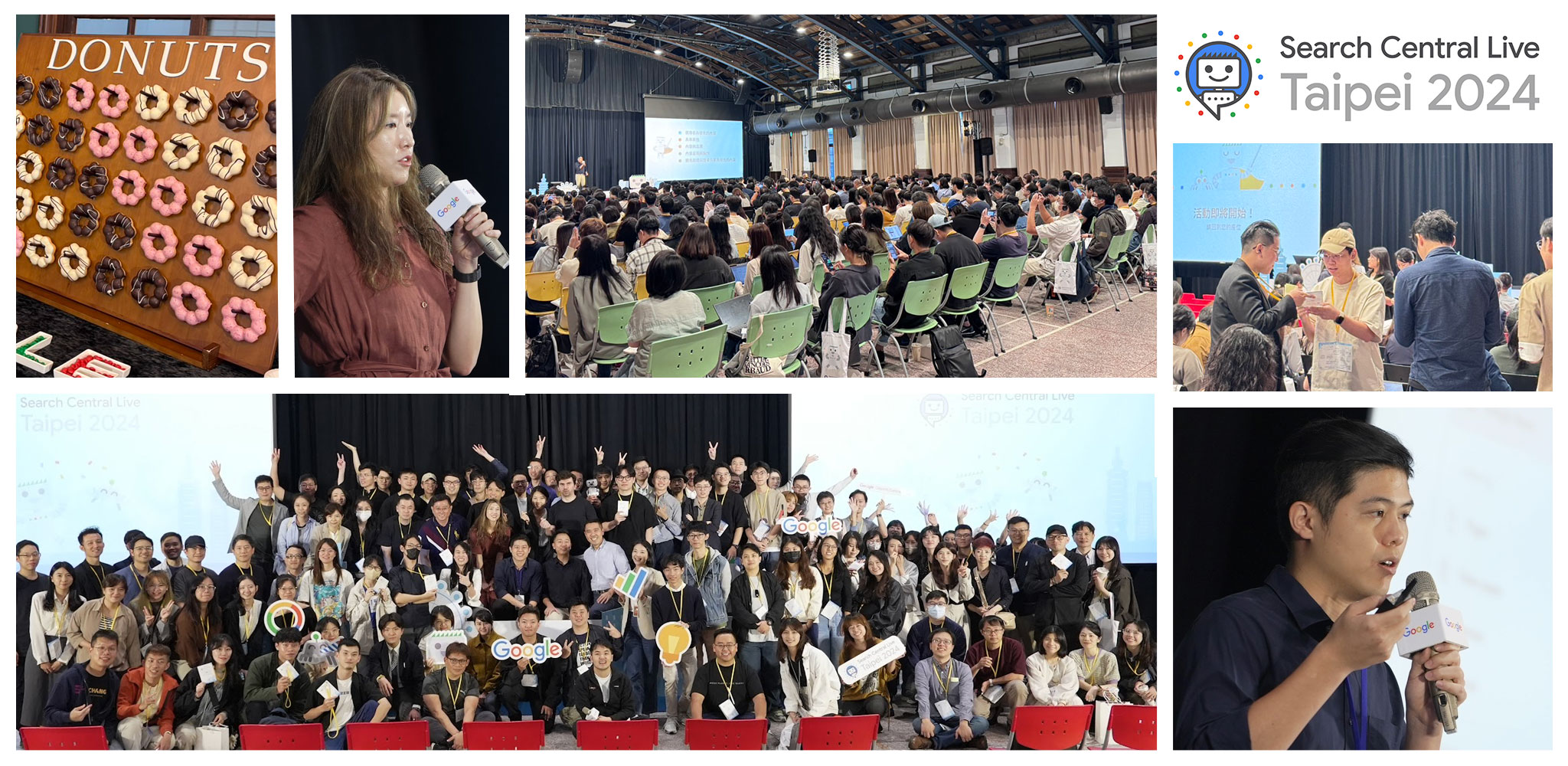 colagem de fotos dos participantes do evento Search Central Live 2024 em Taipei