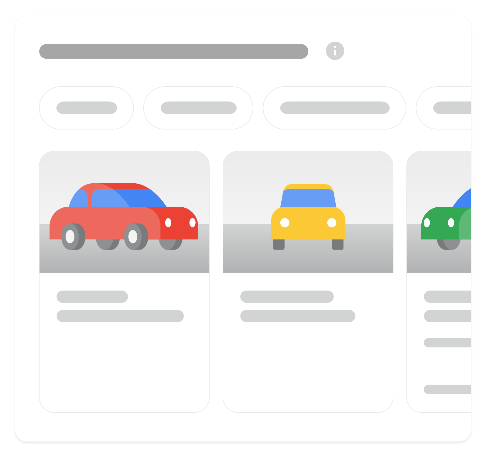 Imagen que muestra cómo se pueden mostrar los resultados enriquecidos de fichas de vehículos en la Búsqueda de Google