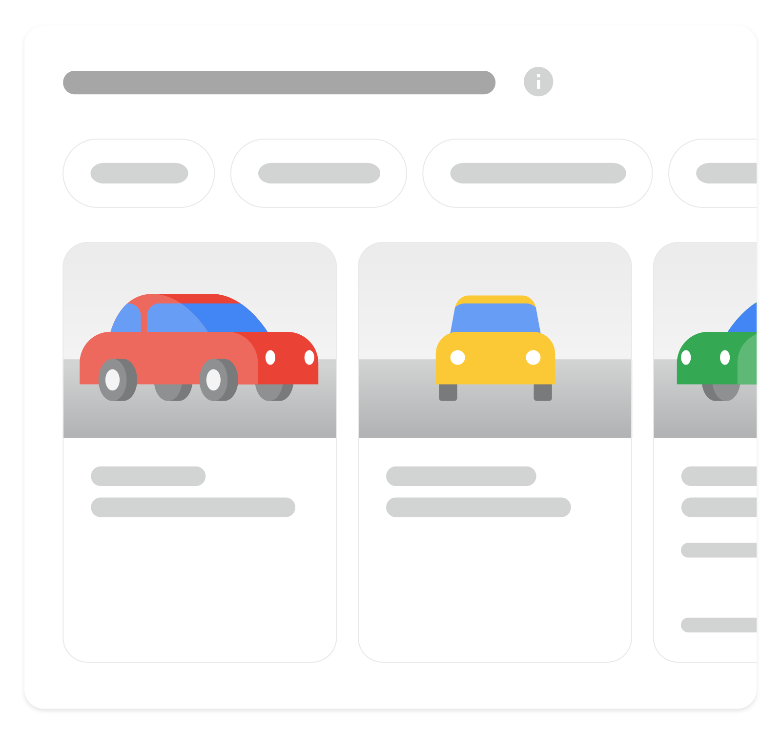 車両リスティングのリッチリザルトがどのように Google 検索に表示されるかを示す画像