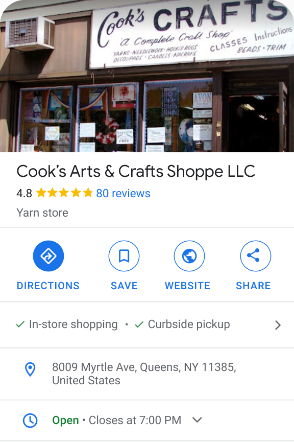 Example of your Business Profile in Google Search