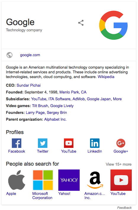 exemple de logo dans les résultats de recherche