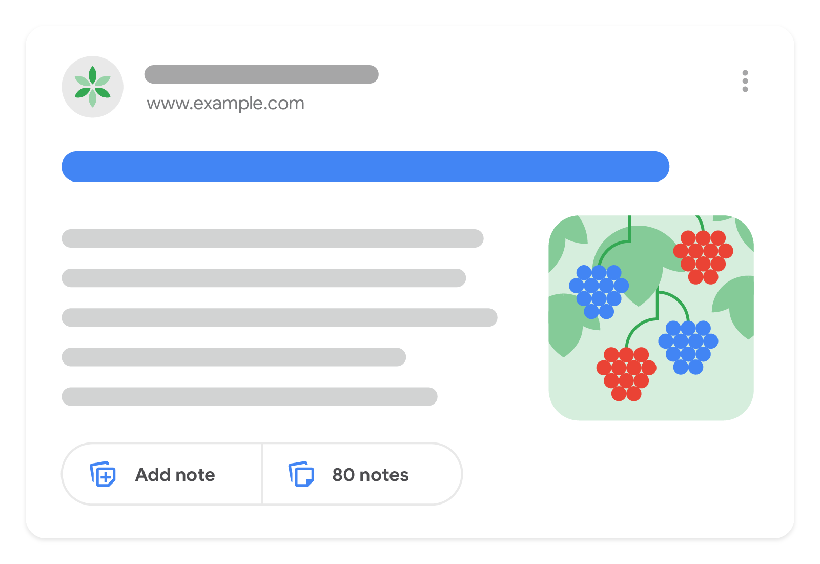 图示：备注在 Google 搜索中的显示效果