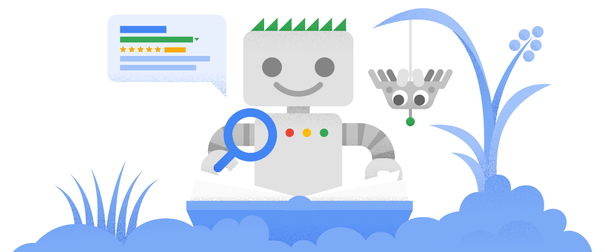 Робот Googlebot и Паучок исследуют интернет.