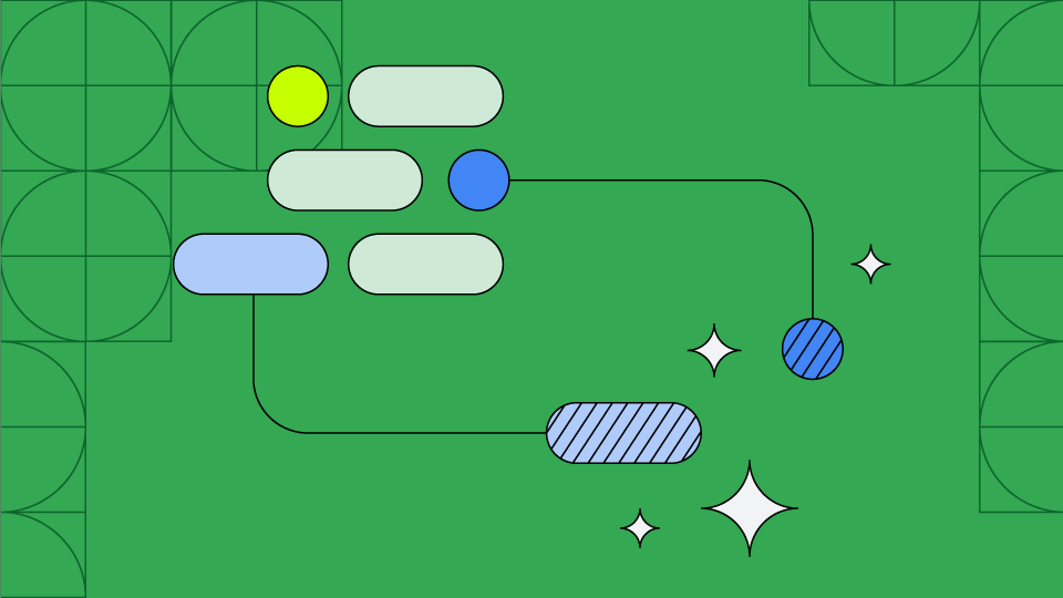 Abstrakte Linien in Android-Farben, die KI darstellen