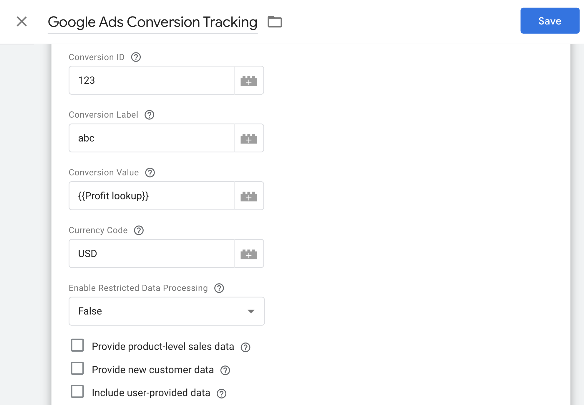 Seguimiento de conversiones de Google Ads con valor de evento clave