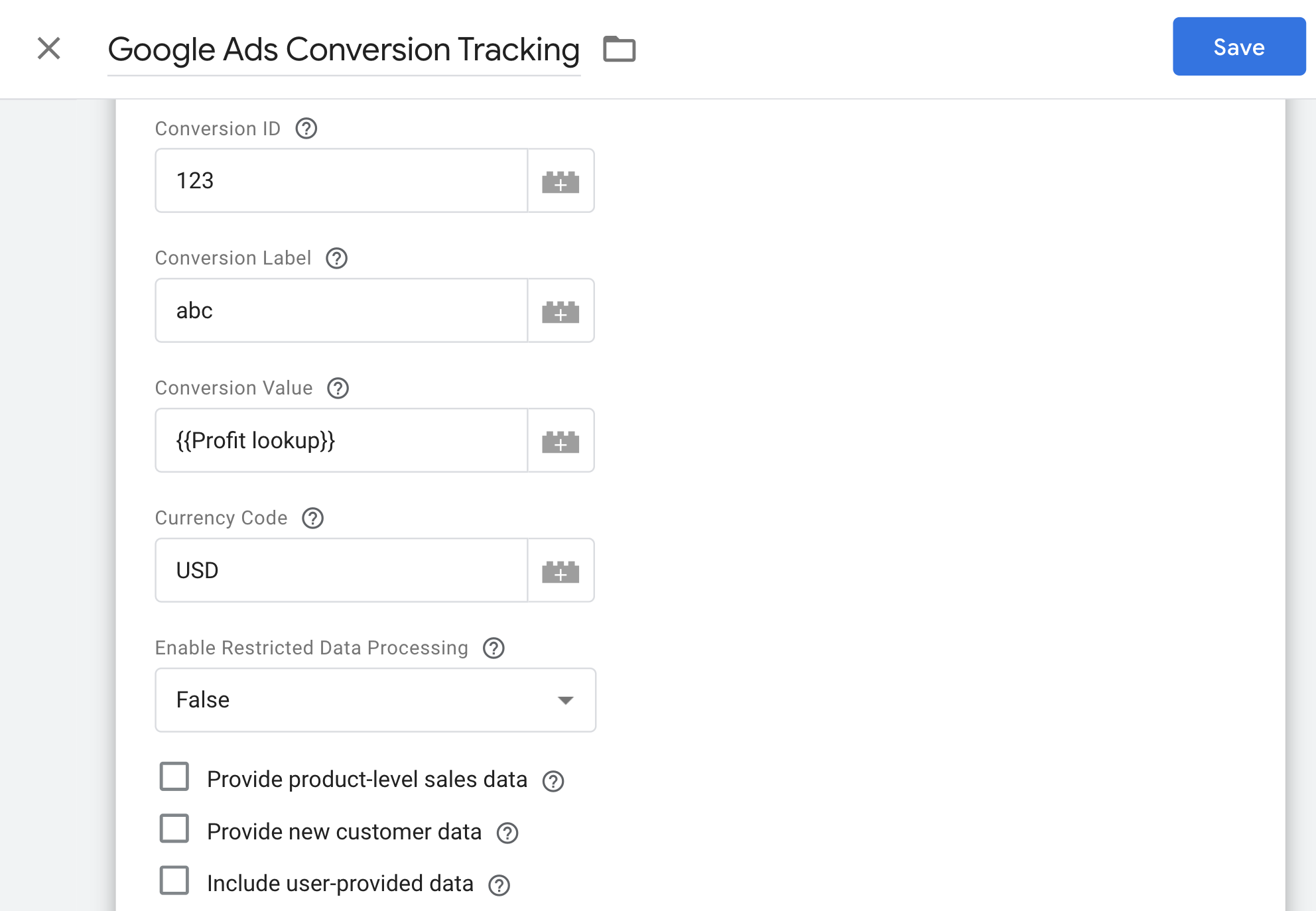 Monitoraggio delle conversioni di Google Ads con valore dell&#39;evento chiave