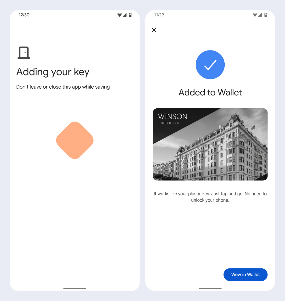 Nella prima schermata, l&#39;app salva l&#39;ID sullo smartphone dell&#39;utente. Nella
            seconda schermata, la carta di identità viene salvata e viene visualizzato un messaggio di operazione riuscita.