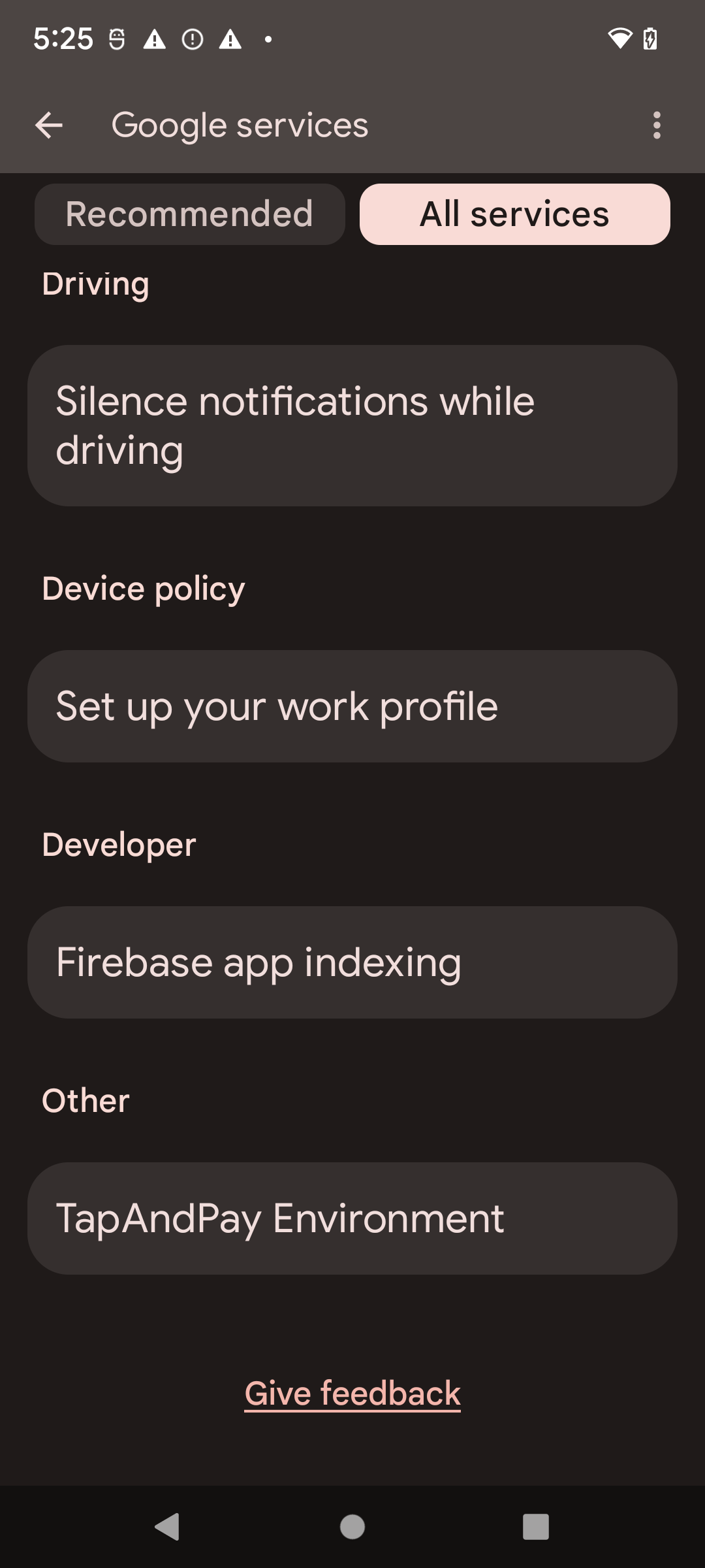 Screenshot der Bestätigung der Umgebungsänderung