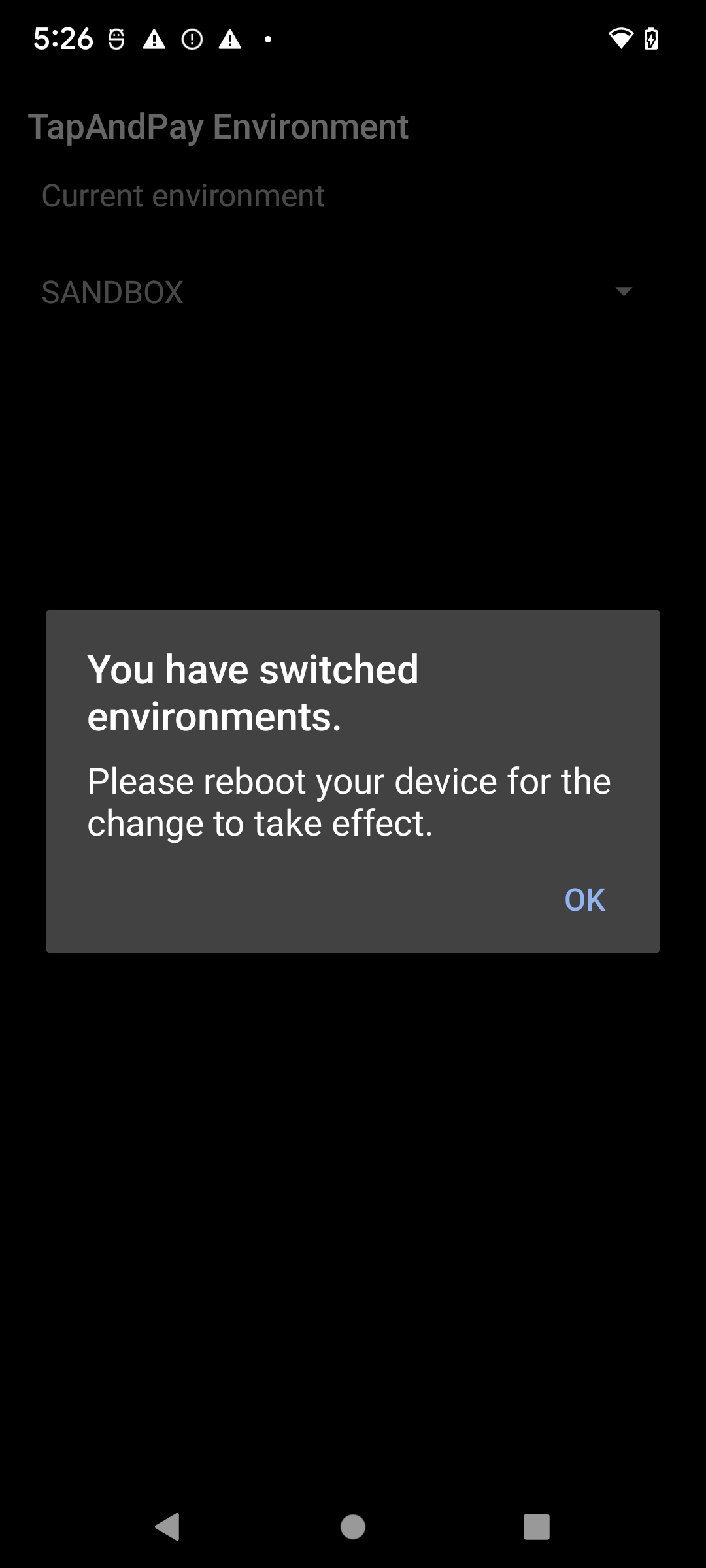 পরিবেশ পরিবর্তন নিশ্চিতকরণ স্ক্রিনশট