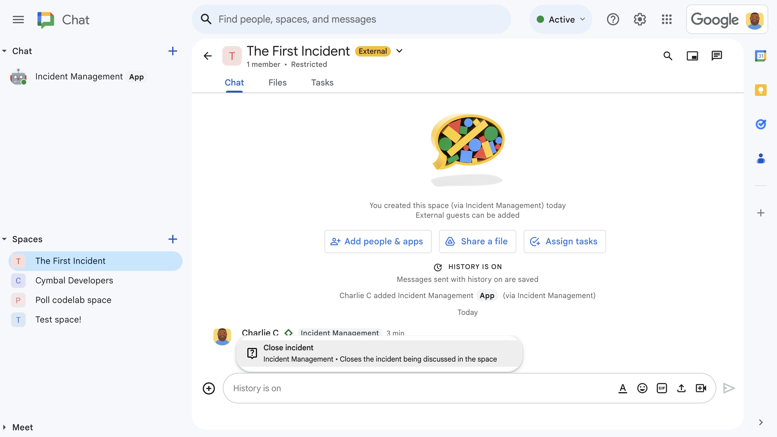 לפתור את התקרית באמצעות פקודה מהירה.