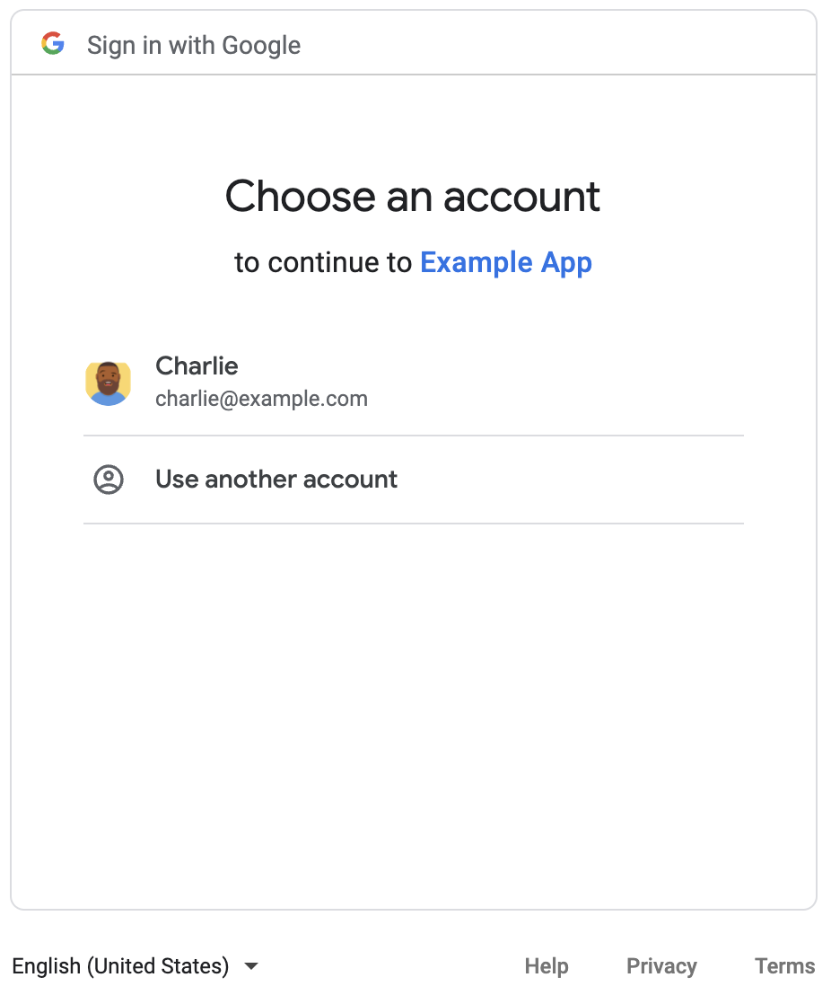 Signing in to authorize a Chat app.