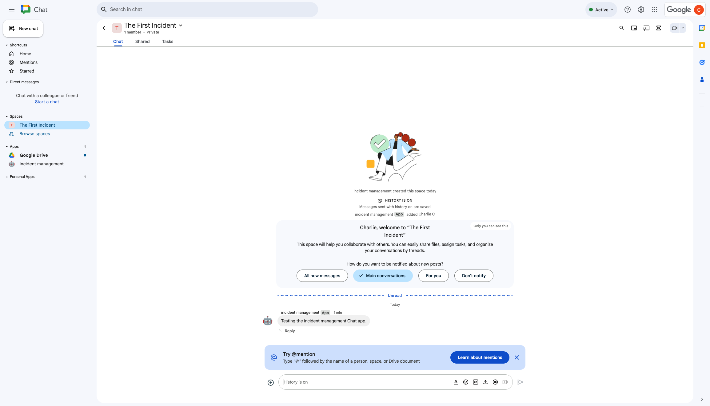 Espace de discussion dédié à la réponse aux incidents.