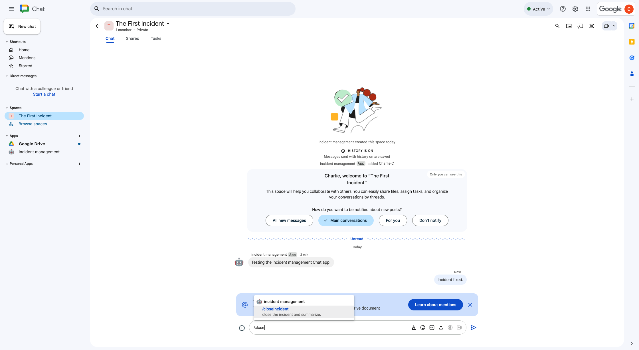 使用斜杠命令解决突发事件。