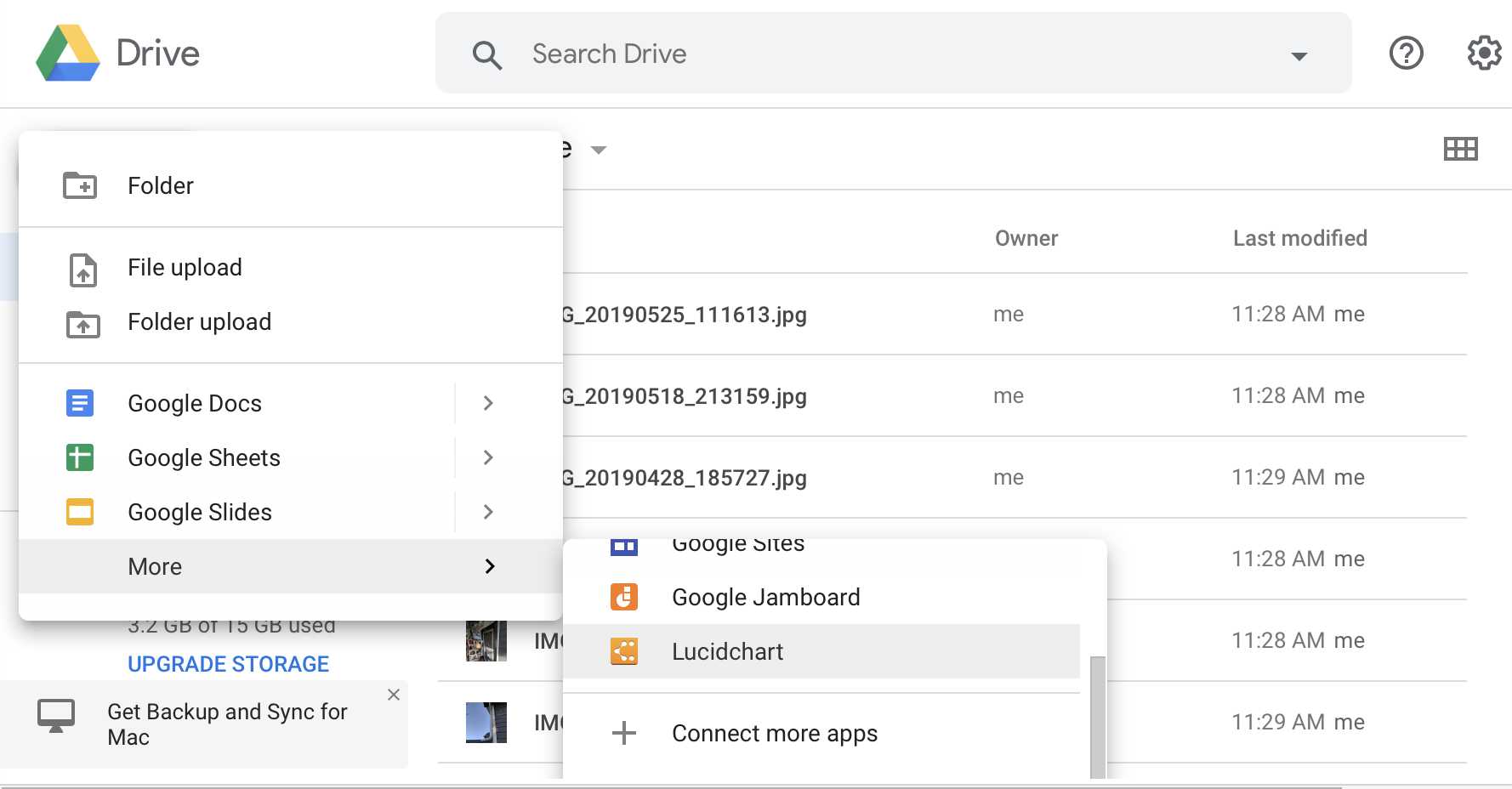 הלחצן החדש בממשק המשתמש של Google Drive.