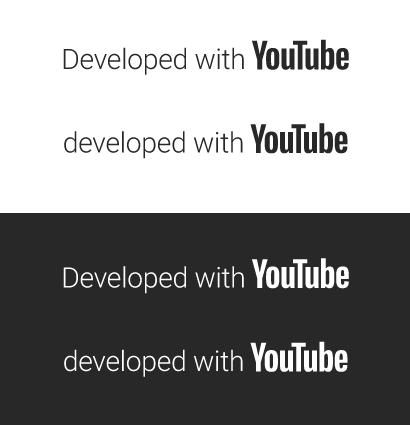 Développé avec des logos YouTube