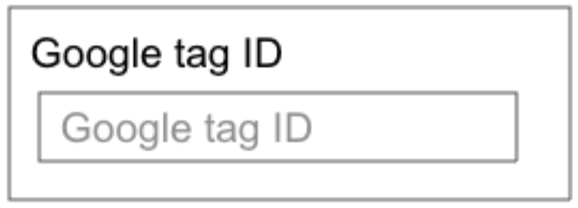 Imagem de uma caixa de entrada para o ID da tag do Google